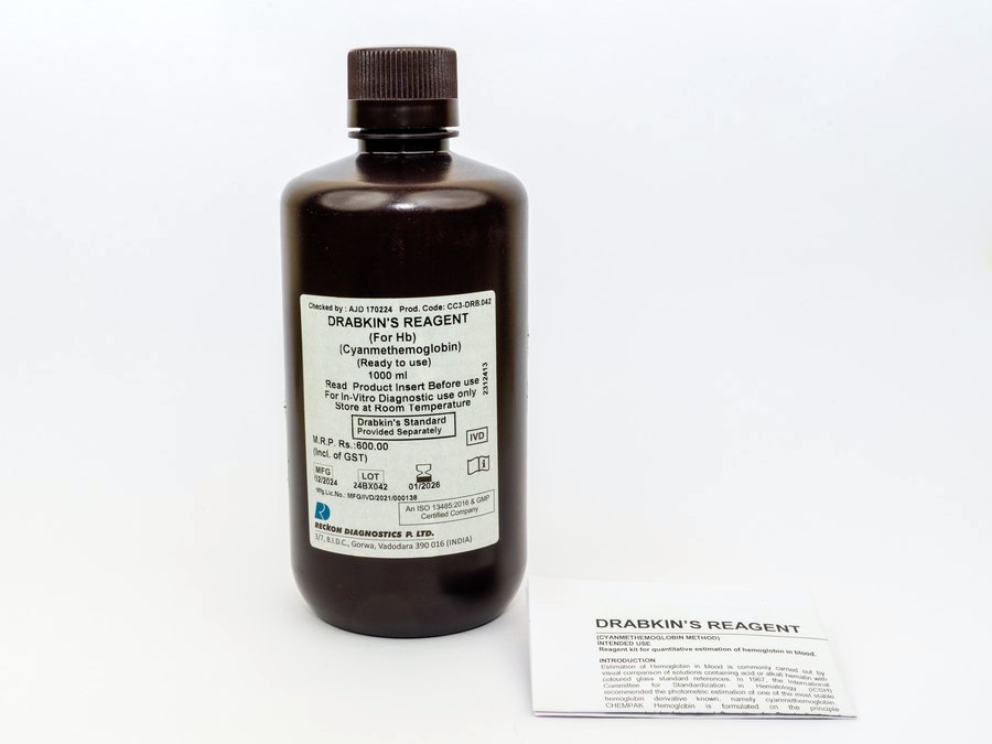 Drabkin's Reagent (for Hb), 1000 ml, view 2