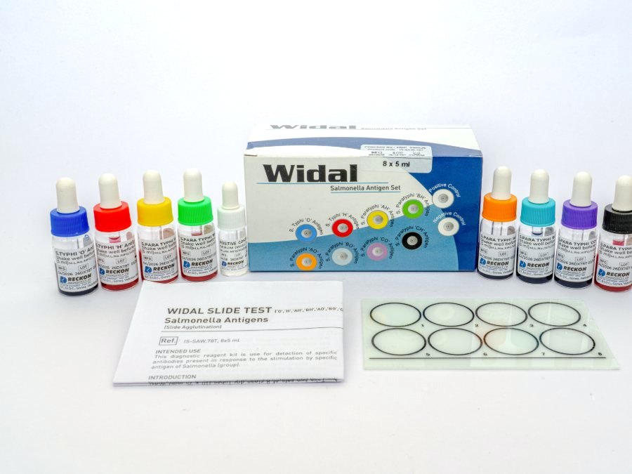 Widal Slide Test (8 antigen, +ve & -ve control), 8 x 5 ml, view 2